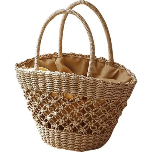 Fashion Beach Handbags Ladies Hand Bag Tote Travel Clutch Bohemian Hollow Straw Bag Women Summer Wicker Basket Bag