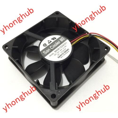 SANYO DENKI 9A0812S4D01 DC 12V 0.18A 80x80x25mm Server Cooling Fan