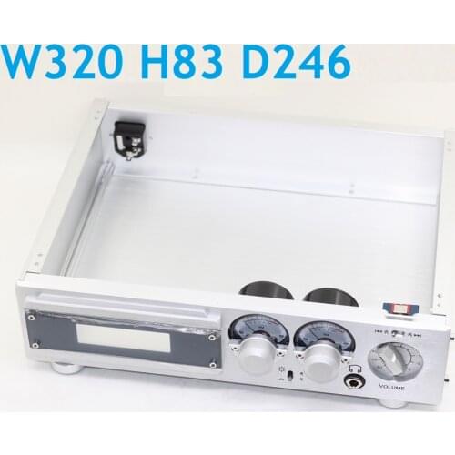 Decoder Switch UV Meters Chassis DIY Aluminum Power Amplifier Supply Case Headphone Amp Case Hifi Enclosure Size W320 H83 D246