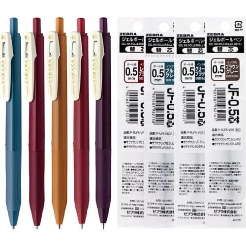 Japan ZEBRA SARASA JJ15 Retro Color Gel Pen 0.5mm 10 Colors Available Replaceable Refill Business Office Sign Pen