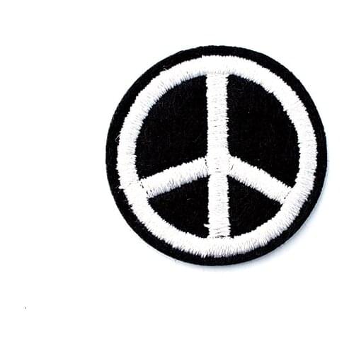 Peace Sign (Size:2.9x2.9cm) Cloth Badges Mend Decorate Patch Jeans Bag Hat Clothes Apparel Sewing Decoration Applique Patches