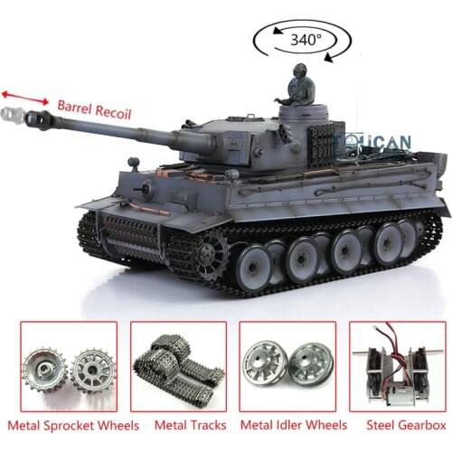 1/16 Heng Long 7.0 Metal German Tiger I RC Tank 3818 Barrel Recoil TH17253-SMT4
