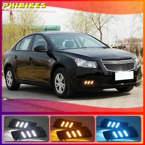 2PCS LED for chevrolet cruze 2009 2010 2011 2012 2013 2014 DRL Daytime Running Light Daylight with turn signal lamp