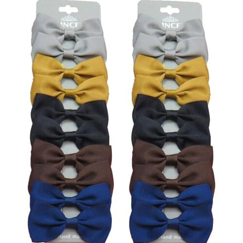 20PCS/Lot Lovely Dark MIX Color Hairpins Grosgrain Ribbon Bows Clips 2020 Korean Creativity Hair Accessories For Baby Girls NEW