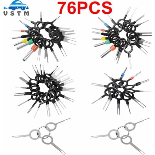 76pcs New Car Terminal Removal Electrical Wiring Crimp Connector Pin Extractor Kit Automobiles Terminal Repair Hand Tools