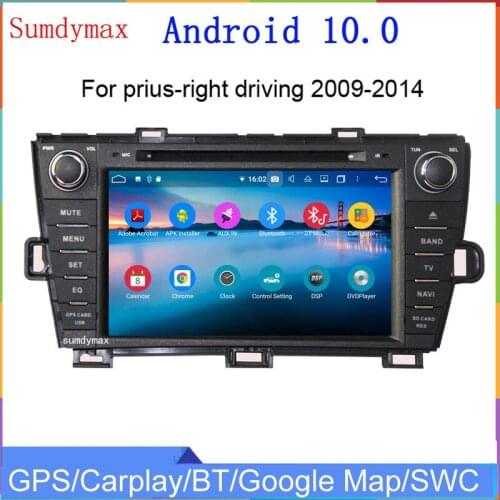 8inch special android 10 car dvd gps for prius right driving with gps navigaiton dsp carplay car audio stereo wifi RDS