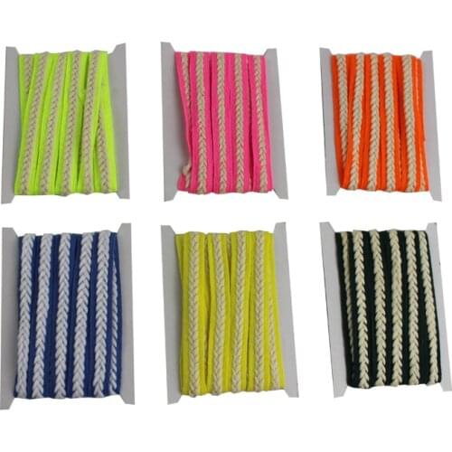 8 yards 15mm cotton mix color braided rope Twisted Cotton Cords Sewing Accessory Craft Decor Ropes