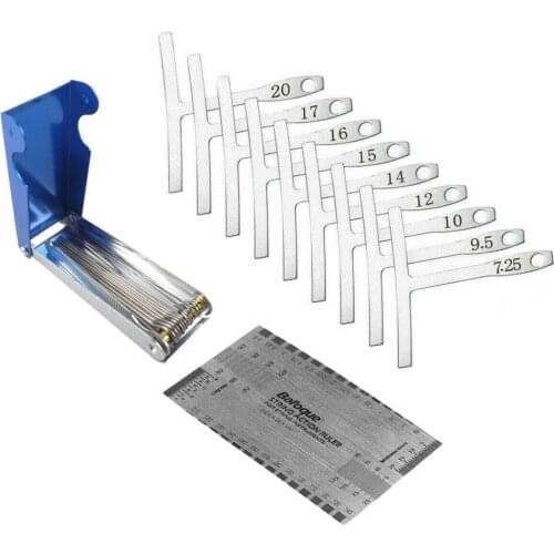 9Pcs Understring Radius Gauge, String Action Ruler Gauge, Guitar Bridge Saddle Nut Files Set Guitar Repair Tool Accessories