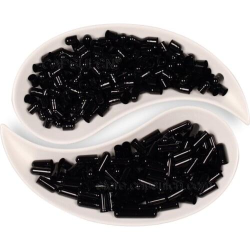 Free Shipping!!! Joined Empty Gelatin Size 0 5000 Pieces / Carton Black Colored Capsules For Capsule Filler Machines