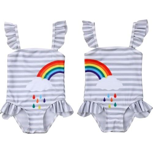 Best Friend Newborn Kids Baby Girls Rainbow Bikini Swimwear Swimsuit Bathing Suit Beachwear