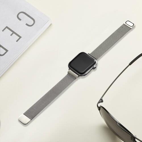 Milan Metal Stainless Steel Band For Apple Watch 6 SE 5 4 3 2 1 Xiaoman Waist Two-Section Magnetic 40mm 44mm iwatch5 Accessories