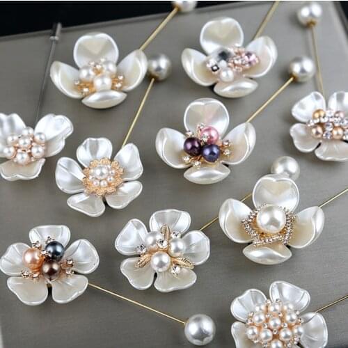 Korean Fashion New Cloth Art Camellia Flower Flower Brooch Pin Jewelry Corsage Long Needle Pins and Brooches Women Accessories