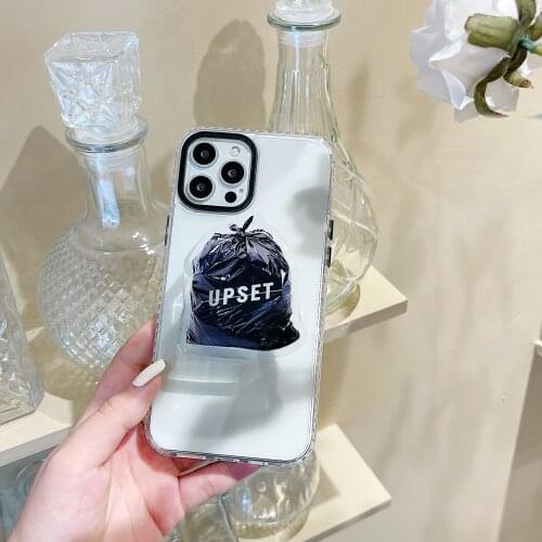 Funny Upset Trash Bag Holder Case For Apple iPhone 12 Pro Max 11 Mini XS X XR 7 8 Plus SE 2020 Shockproof Creative Back Cover
