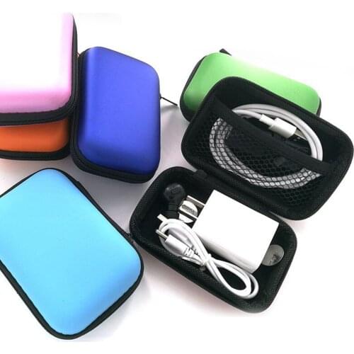 Headphone Data Cable Storage Case Charger Power Bank Rectangular Box EVA Zipper Bag Pocket Pouch