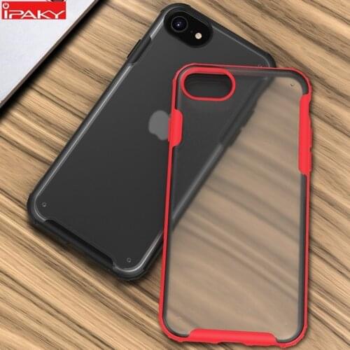 For iPhone SE 2020 Case IPAKY Transparent Silicone PC Hybrid for iPhone 7 8 Case Shockproof Armor Cover for iPhone 7 8 Plus Case