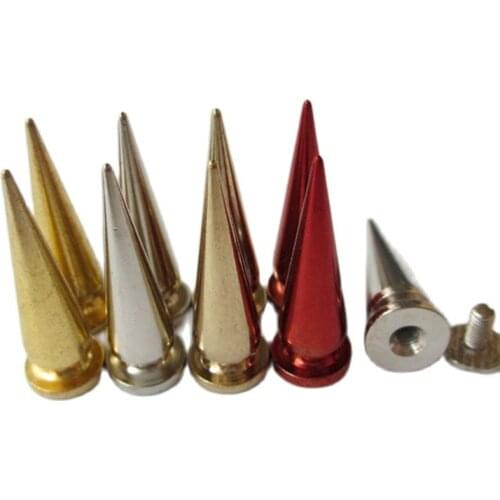 26/29mm Big Size Brass Spike Long Rivet Studs Screw Back For Bag Hat Shoes Bracelet Pet Collar Garment Leather Craft Accessories