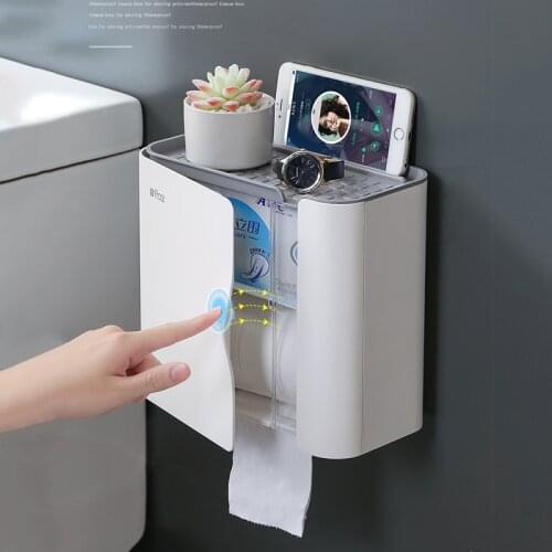 Toilet Paper Holder Waterproof Wall Mount Toilet Paper Tray Roll Paper Towel Holder Storage Box Bathroom Accessories