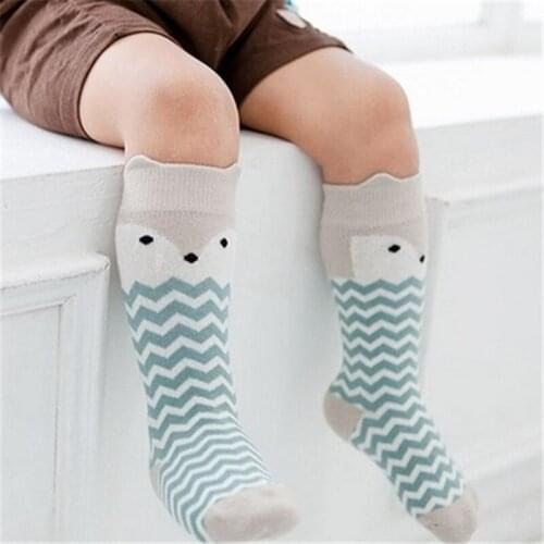 Cotton Socks Newborn Kids Girls Boys Cartoon Animal Pattern Anti-slip Knee-high Sock Toddler Baby Children Socks