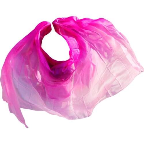 2017 design 100% real silk belly dance veil, cheap dance veils,tari perut kostum veil wholesale 250*114cm rose+litht rose+pink