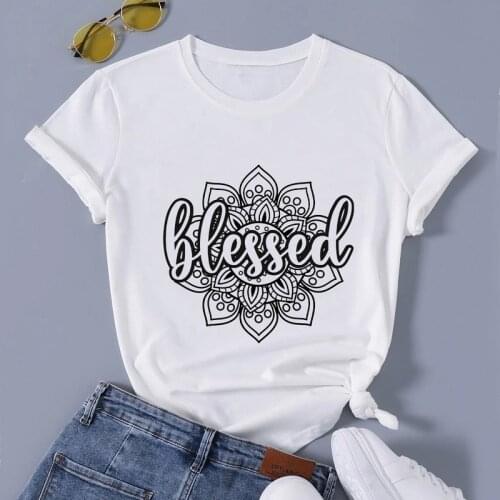 Summer Women Short Sleeve T-shirt Totems Letter Print Female Fashion Casual Clothes Ladies Graphic Regular Daily O-Neck Tee Tops