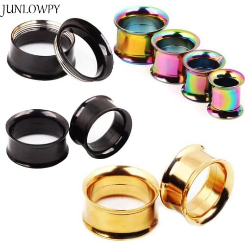 JUNLOWPY Internally Thread Screw Ear Plugs Flesh Tunnel Stainless Steel Ear Stretcher Expander Gauge Body Piercing Jewelry72 pcs