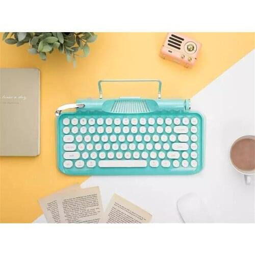 Hellboy KnewKey keyboard steampunk dot blue wired Retro typewriter versatile white axis back light Mechanical keyboard MX520