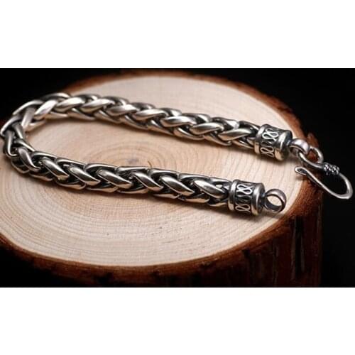 Men Stainless Steel Vintage Biker Men Chain Bracelets Jewelry Size:22CM