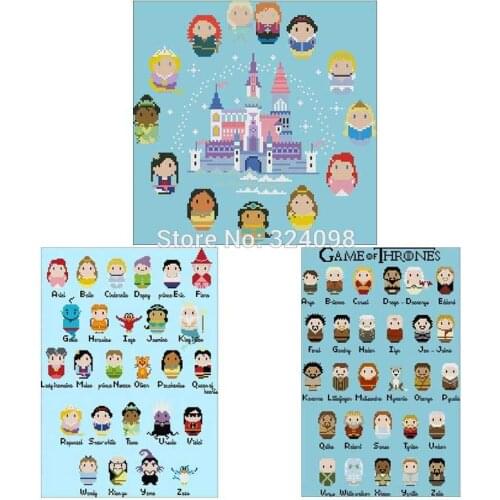 Cartoon character patterns Counted Cross Stitch 11CT 14CT DIY wholesale Chinese Cross Stitch Kits Embroidery Needlework Sets