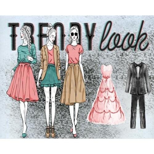 Beibehang Custom Wallpaper Living Room Bedroom Background 3d Wallpaper Retro Nostalgic Fashion Beauty Clothing Store Background