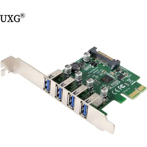 4 Ports USB3.0 Expansion Card PCI-E PCI Express USB 3.0 Adapter Converter for PCIE x1 x4 x8 x16 for Windows 7/8/8.1/10/XP/Vista