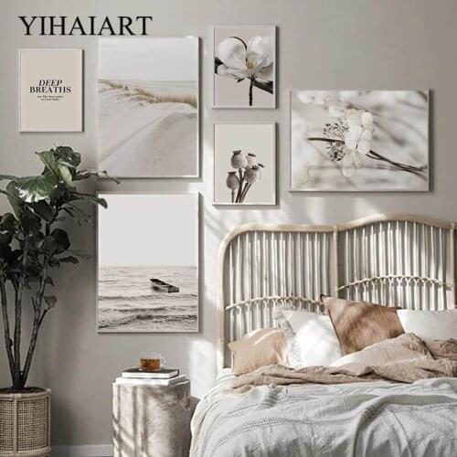 Beach Flower Landscape Canvas Wall Art Print Nordic Abstract Poster Bohemia Printing Modern Living Room Home Decoration Picture