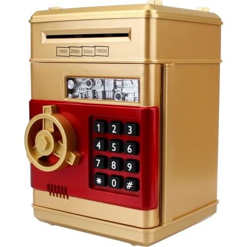 Gift For Kids Cash Coins Saving Box Electronic Piggy Bank Automatic Deposit Auto Scroll Paper Banknote ATM Password Money Boxes