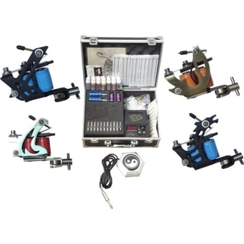 Complete tattoo kits for sale makeup permanent machine set 4 digital tattoo machine equipment china