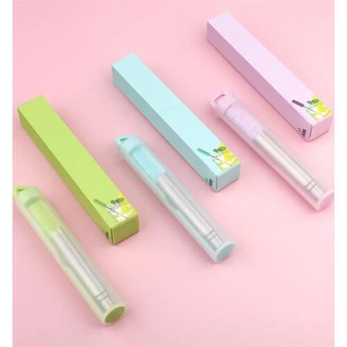 Portable Stainless Steel Silicone Telescopic Drinking Straw Camping Travel Straw Reusable Straw With 1 Brush And Carry Case
