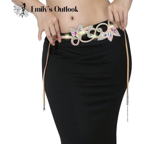 Women Rhinestone Belt Shiny Diamond Crystal Ladies Waist Chains Jewelry Belly Dance Costume Accessory