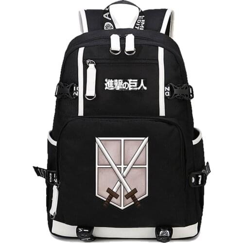 Anime Shingeki no Kyojin Backpack student School Knapsack Attack on Titan Travel Packsack shoulder bag Unisex Canvas backpack
