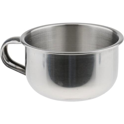Stainless Steel Shaving Brush Mug Dia. 8cm Durable Shine Metal Men Razors Bowls Barber Beard Soap Cups