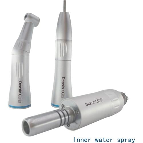 Dental Low Speed Handpiece Kit Air Turbine Straight Contra Angle Air Motor Inner Water Spray 2/4Holes