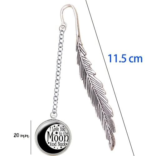 I Love You To The Moon And Back Bookmark Love Forever Moon Pendant Book Marque Page For Lovers Couples Gifts Wedding Supplies