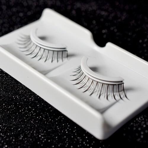 1 pair Pre-glued Lengthening False EyeLashes Elegant Style Reusable Ladies Lengthen Fake Eyelash Black with Glue Band