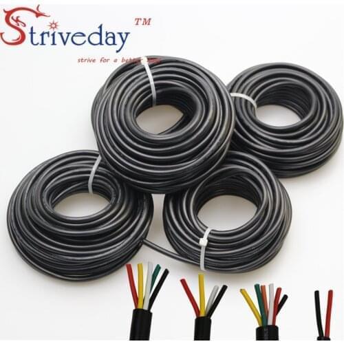 10 meters UL 2464 24AWG 2C/3C/4C/5C/6C multicore PVC cable jacket tinned copper wire audio cable Power cable wire DIY