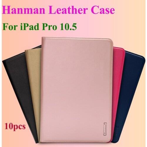 10pcs Hanman Flip Leather Case For iPad Pro 10.5 Business Genuine Leather Wallet Card Slot Case Cover
