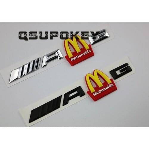 10PCS Best selling personality McDonalds M rear tail logo AMG modified gold arch car logo plate word car sticker decoration