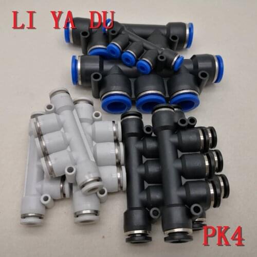 10pcs/lot PK4 Quick Coupling Pneumatic Fast Plastic Quick Connect Five-way Outer Diameter
