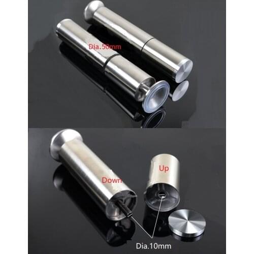 2Pcs/Lot Double Two Tier Glass Top Coffee Tea Bar Table Stainless Steel Adjustable Feet Leg Leveling