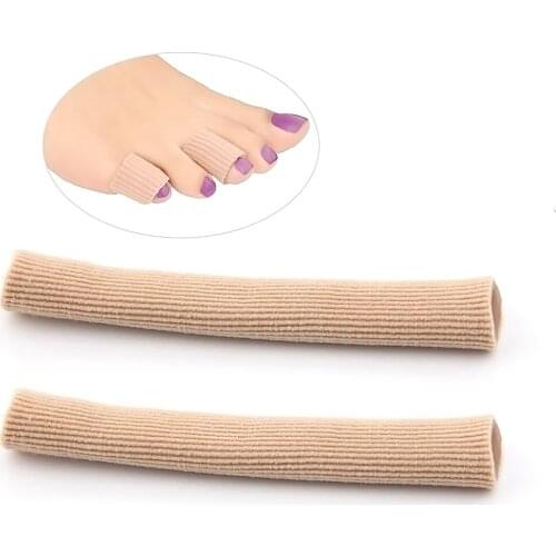 2 PCS Gel Fabric Toes Tube Protectors Finger Toe Separator Silicone Fingers Toes Corrector Fabric Gel Tube Toe Protector 2 Sizes