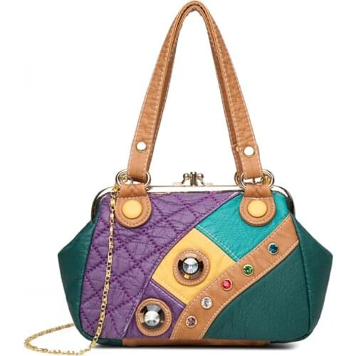 2021 Chain Shoulder Strap Sac Retro Ladies Shoulder Bag Small Double Layers Designer Women Messenger Bags Rivet Womens Handbag