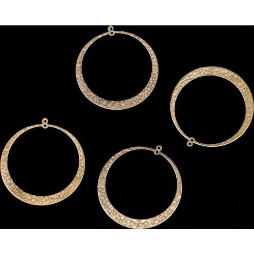 45.3*48.2mm Double Hole Hollow Irregular Round Earring Pendant Embossed Oval Shape Fashion Charm Accessory