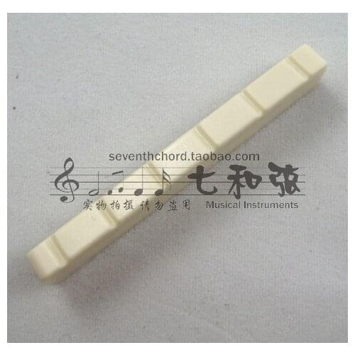 5 Pcs White Plastic Classic Guitar String Bridge Nuts 6 String Slotted,Classic guitar parts 52 x 6 x 9.2-8.6mm