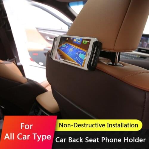 QHCP Car Phone Holder Car Seat Back Rear Pillow Holder Flexible 360 Degree Rotating Mobile Phones 4-11 Inch Universal Accesories